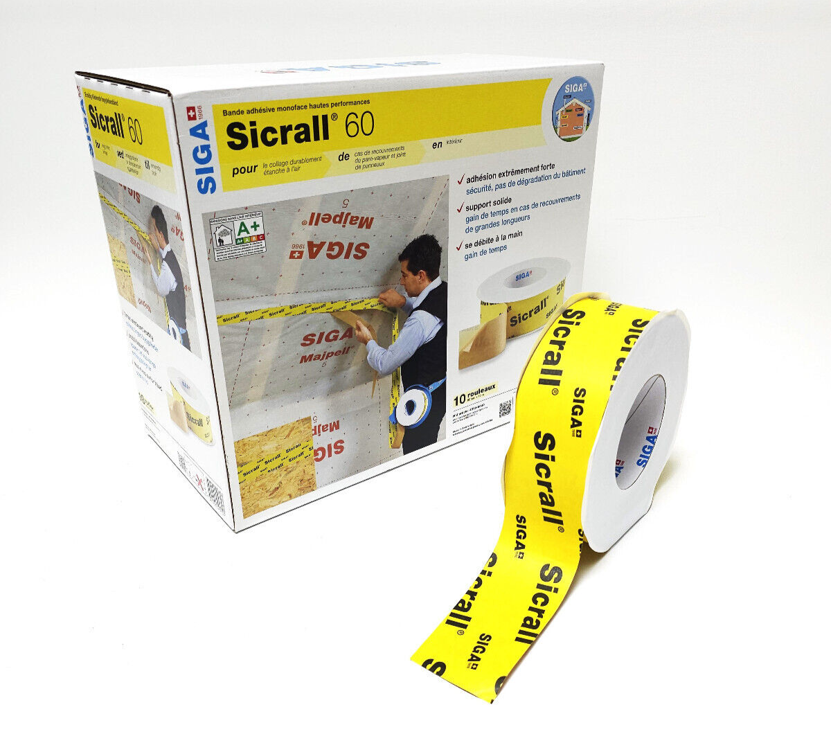 SIGA Sicrall 60 Klebeband 60mmx40m 10 Rollen (1 Karton)