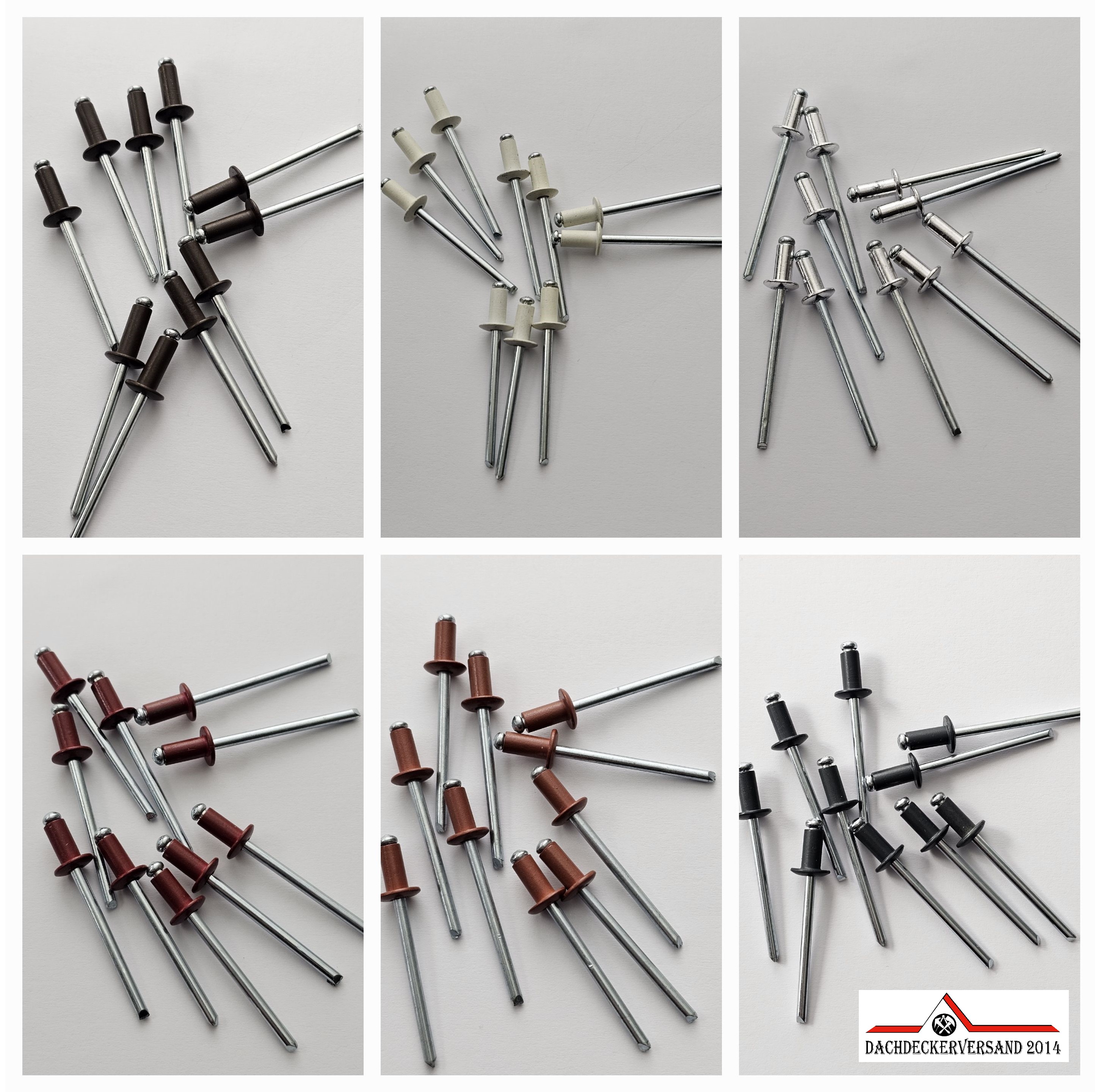 Blindnieten Nieten Niete Blechniete Popniete Popnieten 4,0 x 8 mm farbig lackiert oder natur