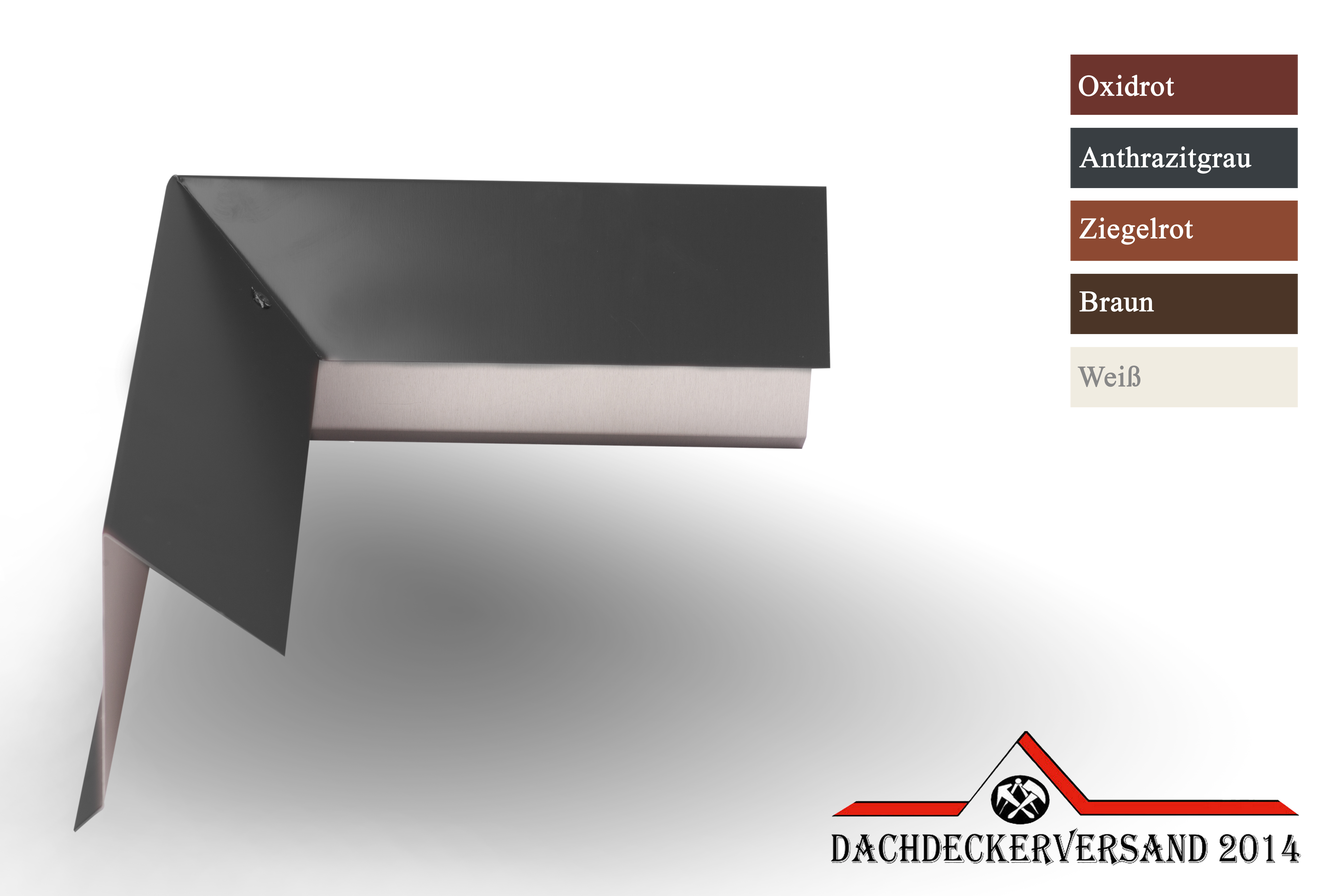 90° Ecke für Ortblech Ortgangblech Flachdach  Ortecke Außenwinkel Alu Material auswählbar (Form C)