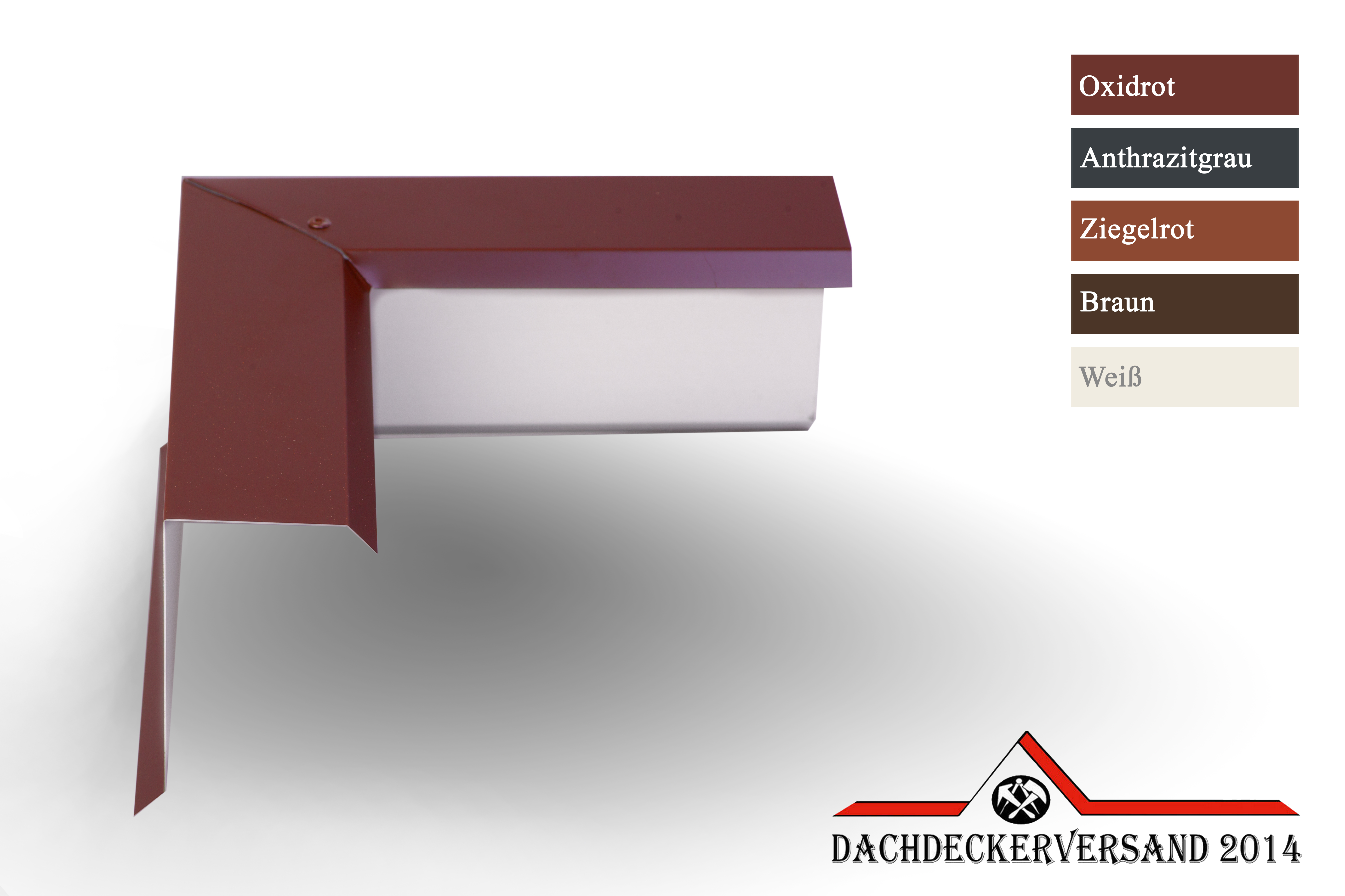 90° Ecke für Ortgangblech Ortecke Flachdach Außenwinkel Material auswählbar (Form B)