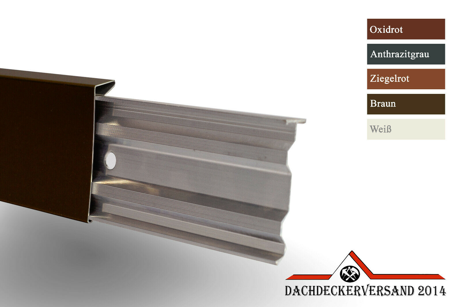1m Kappleiste Aluminium stranggepresst wahlweise mit Blende und Verbinder