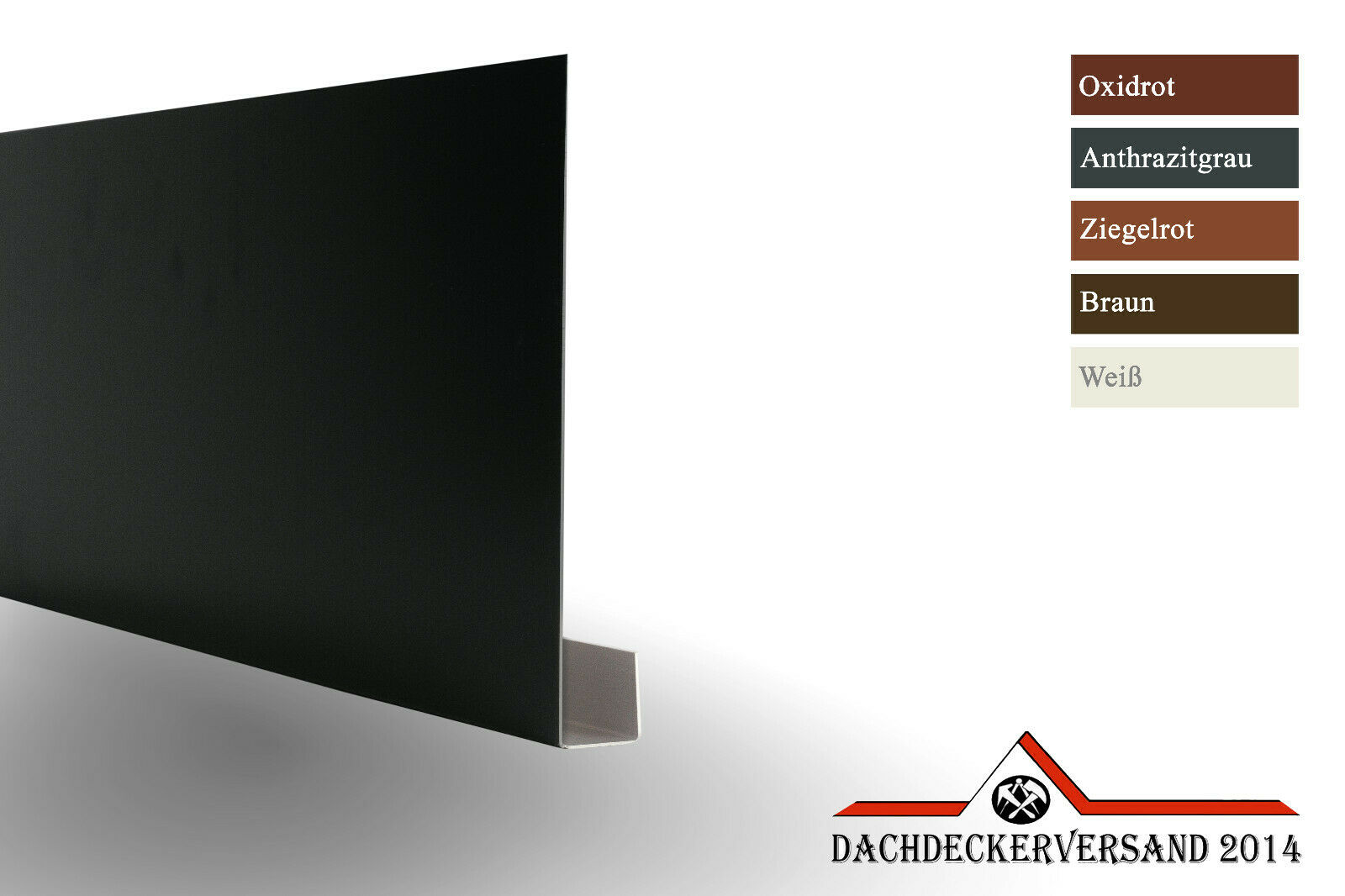 1 m Ortblende Ortgangbrettverkleidung Ortgangblende Dachblende Alu farbig 0,8 mm (Form C)