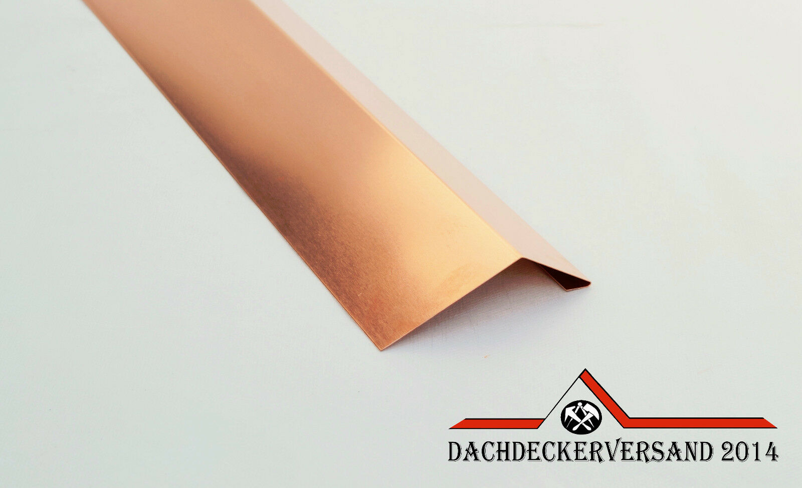 1 m lang Rinneneinhang Traufblech Einhangblech Dachblech Kupfer 0,6 mm stark