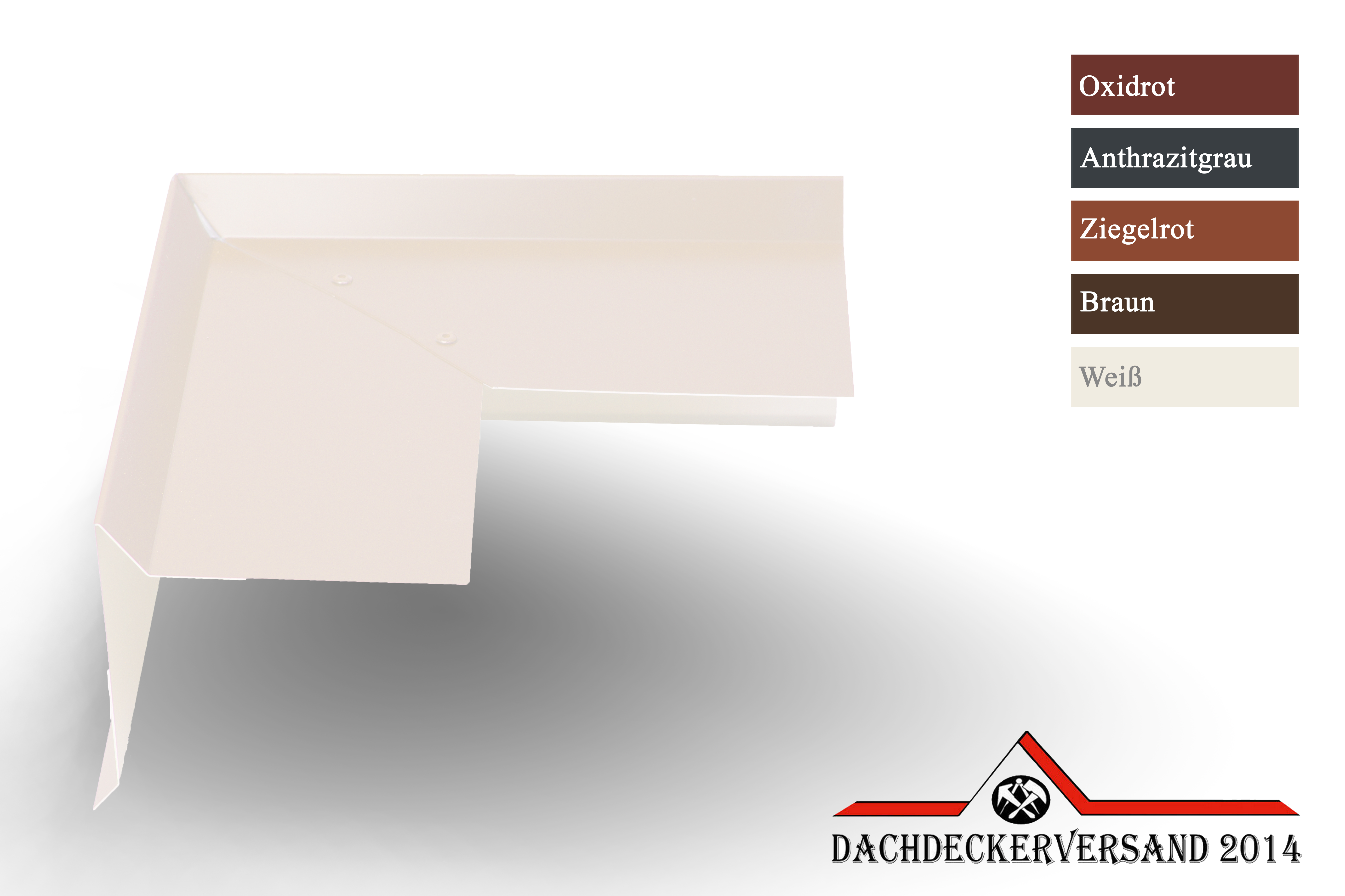 90° Ecke Außenwinkel für Ortblech Ortecke ohne Wasserfalz Material auswählbar (Form D)