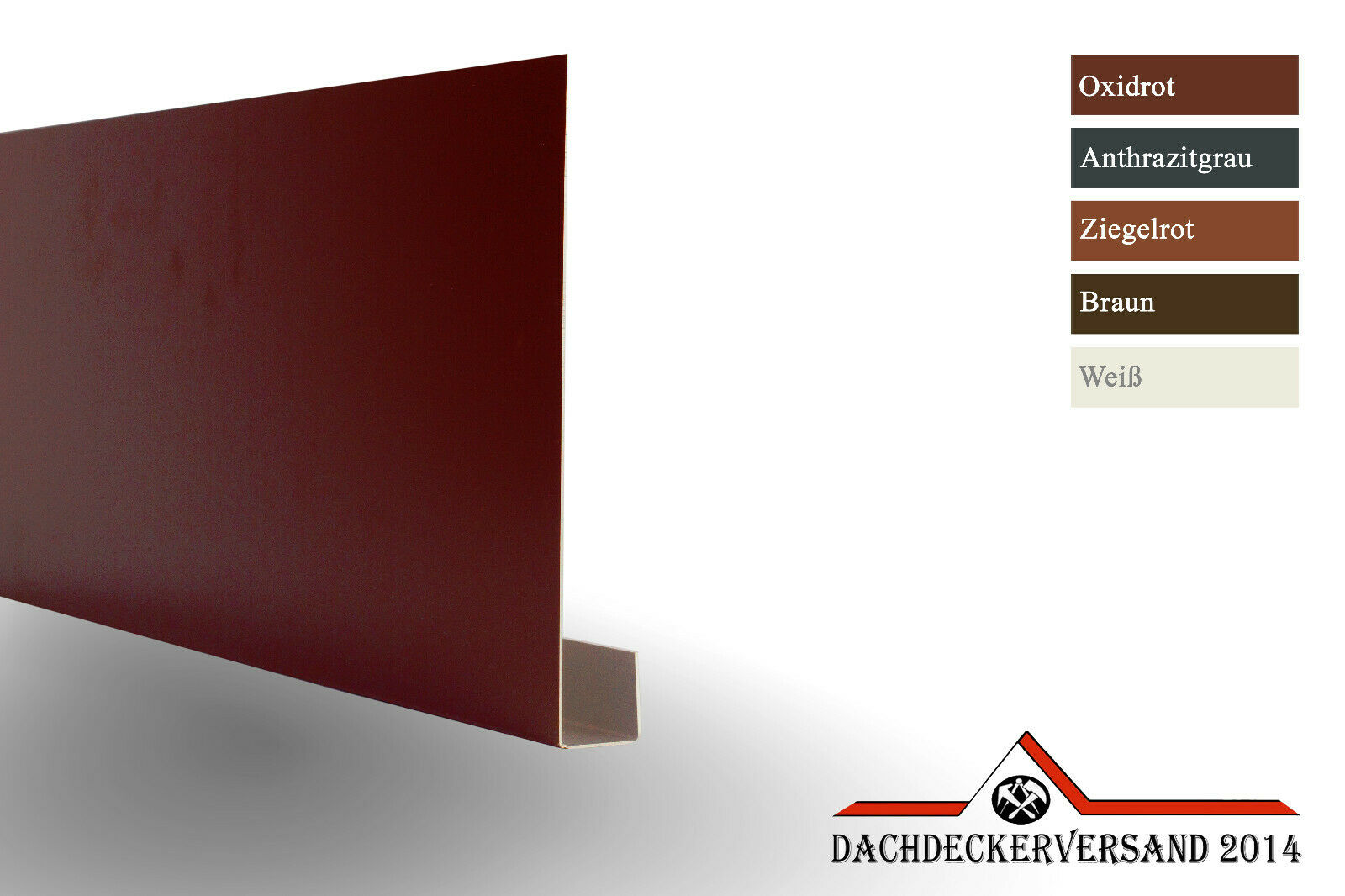 2 m Ortblende Ortgangbrettverkleidung Ortgangblende Dachblende Alu farbig 0,8 mm (Form C)