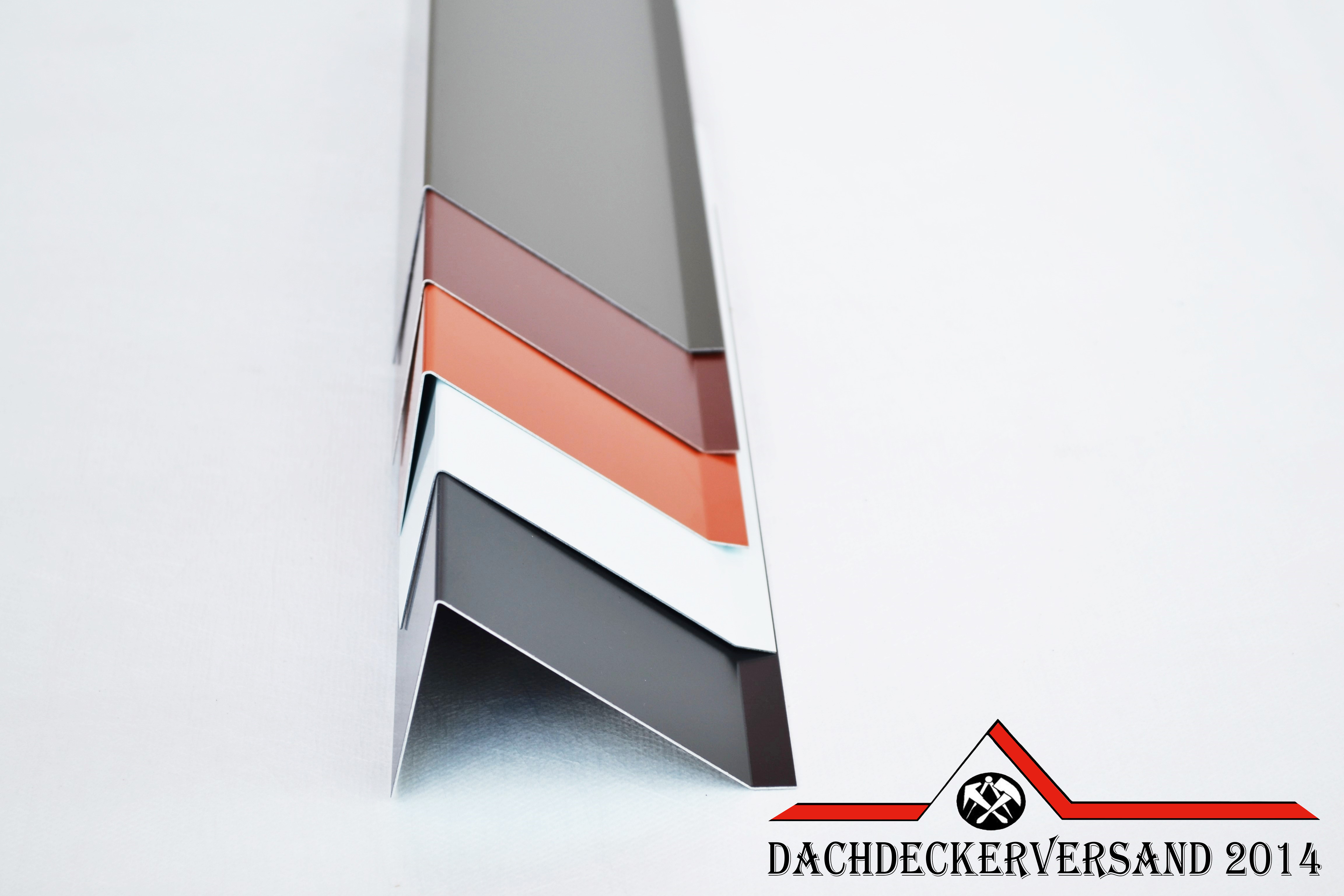 1 m Ortblech Ortgangblech Ortgang für Flachdach Aluminium farbig 0,8 mm stark (Form C)
